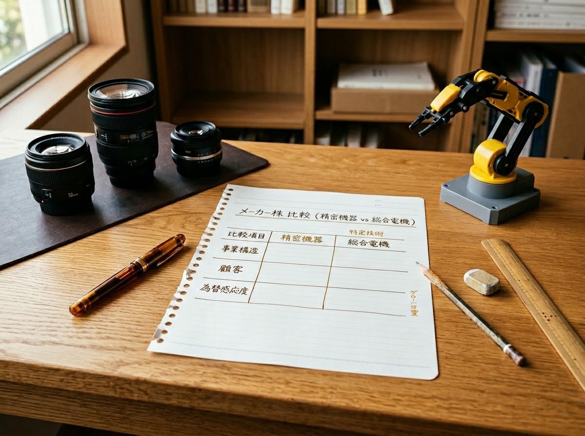 メーカー株と精密機器株を並べて比較する講義ノート